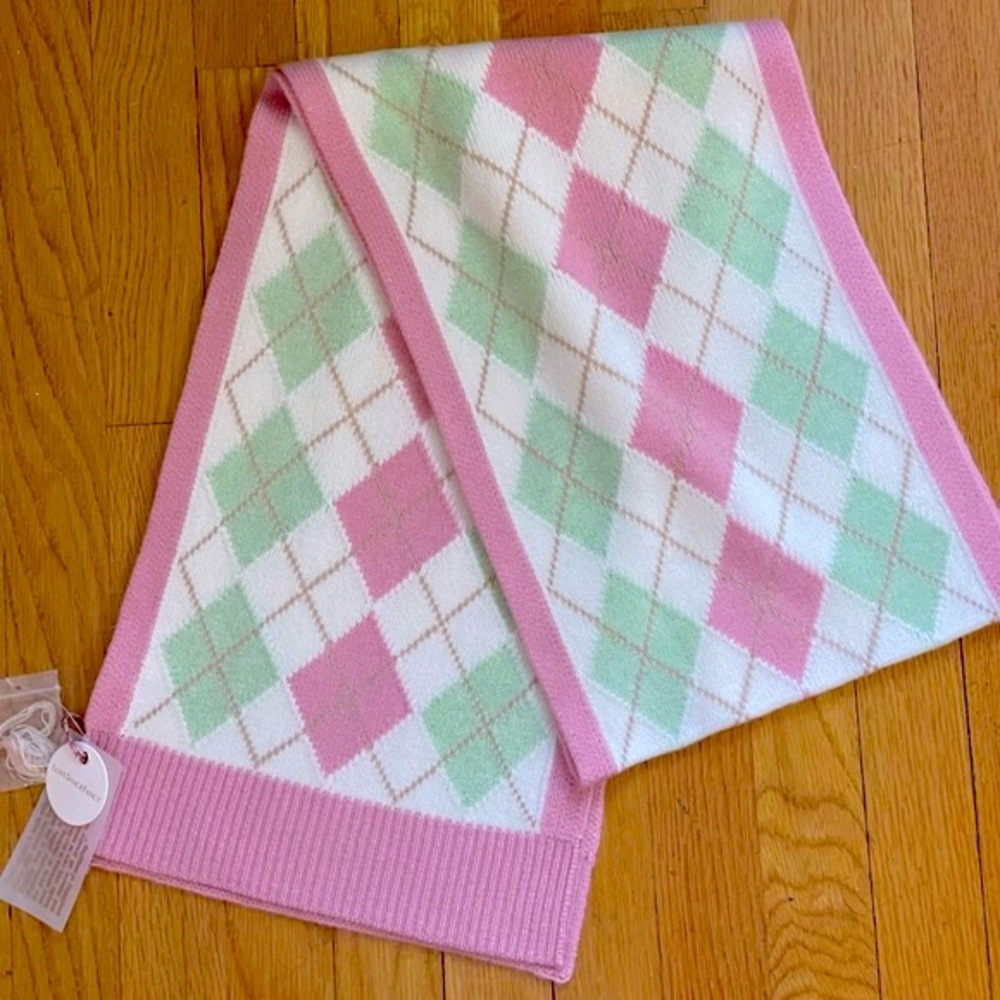 LOVESHACKFANCY Louanne Scarf - Cashmere & Wool Blend - Palm Beach Multi - New - Picture 2 of 5